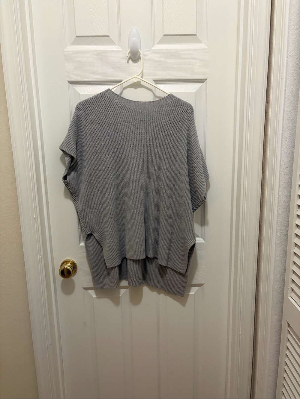 Amazon Gray Ribbed Dolman Sleeve Sweater